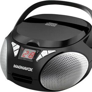 Magnavox MD6924 Portable Top Loading CD Boombox with AM/FM Stereo Radio in Black